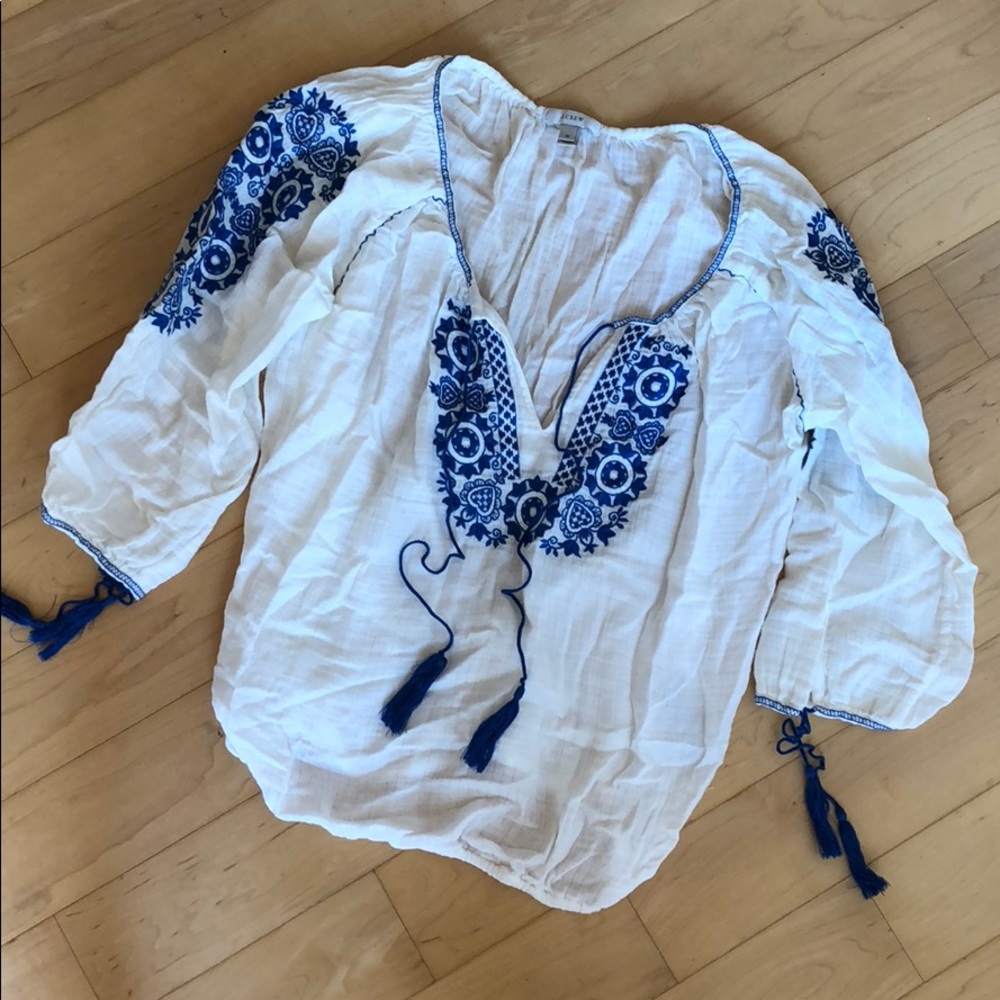 JCREW embroidered blouse
